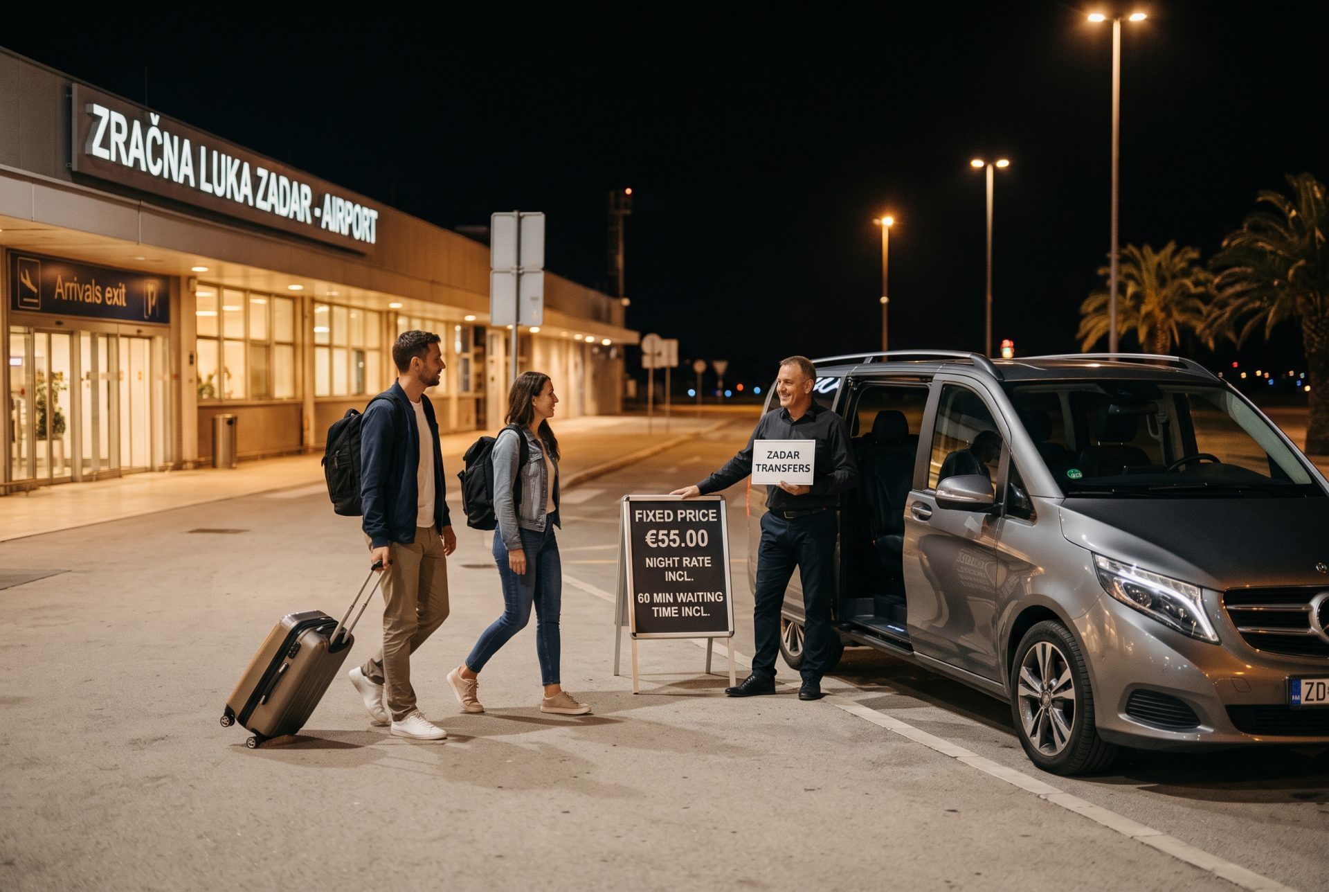 Fixed price, night rate and waiting time